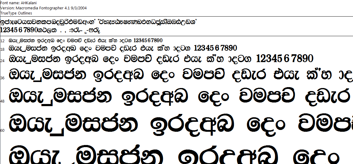 sinhala language fonts